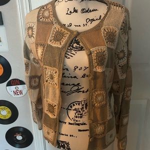 Handmade knit button up cardigan